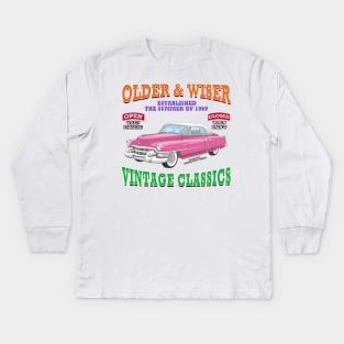 Older & Wiser Vintage Classics Hot Rod Garage Racing Novelty Gift Kids Long Sleeve T-Shirt